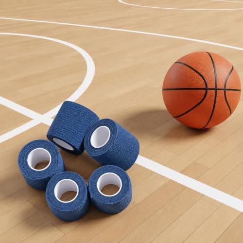 Image of Self Adhesive Bandage Wrap, 6 Pack, 5CM * 4.5CM, Cohesive Bandages, Medical Wrap, Elastic Bandage Wrap, Self Sticking Bandage Tape (Blue Color)