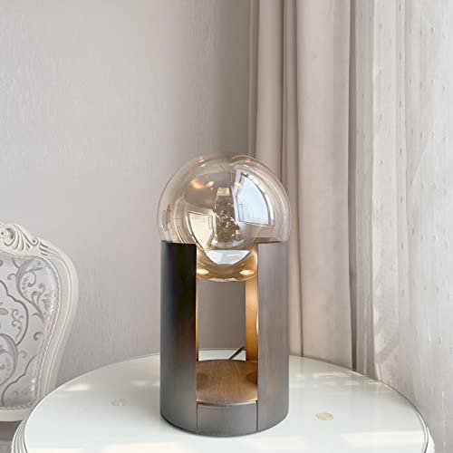 Poiaeusant Glass Ball Table Lamp Metal Side Table Lamp Living Room Bedroom Hallway Art Deco Table Lamp 15" High #TOP1