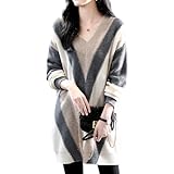 [ニーマンバイ] チュニック 秋冬 ニット Vネック セーター トップス ミニ丈 ワンピース ミニ オシャレ パジャマ 部屋着 お洒落 可愛い シンプル 清楚 きれいめ 上品 カジュアル 綺麗め 着痩せ 体型カバー 学生 中学生 高校生 20代 30代 40代 50代 母 大人 ギャル 妊婦 マタニティ ゆったり 秋 冬 体系カバー 長袖 膝上丈 ワンピ 灰色 グレー 3A-N10-GYS