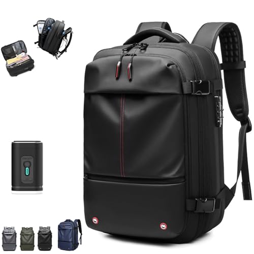 Vacuum Backpack, AirsealPro - Vacuum Compression Travel Backpack, 60L Large Capacity Travel Backpack (Black,With Pump)