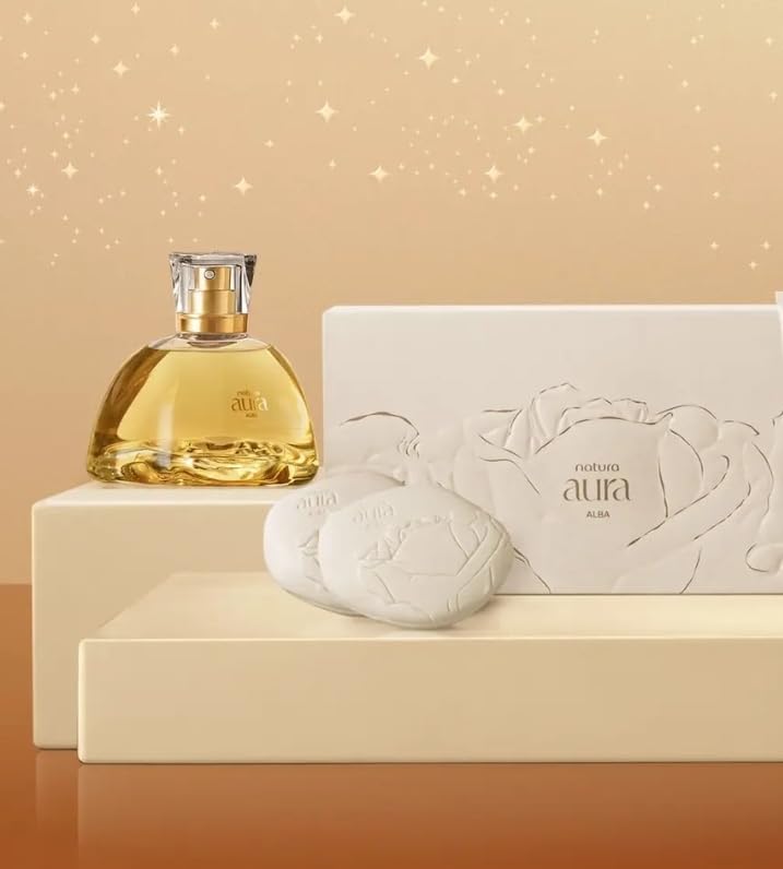 Kit Aura Alba Eau de Parfum Feminino, Fragrância Floral, Sabonete