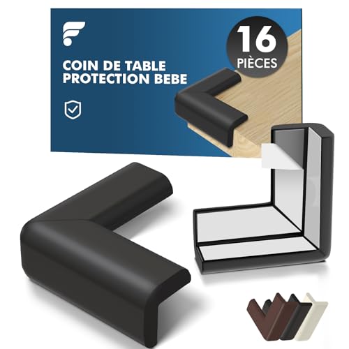 Shinfly 16 PCS Coin de Table Protection Bebe, Mousse Souple Protection Coin de Table Bébé, Colle Solide Protege Angle Bebe pour Protéger Meubles, Bureaux,...