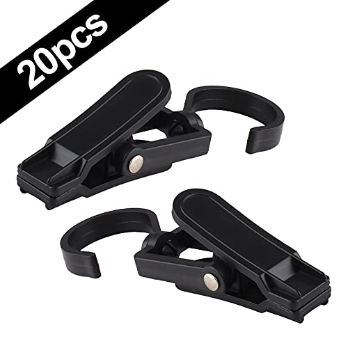 Jiozermi 20 Pcs Laundry Hooks Clip, Plastic Clothes Pins, Super Strong Hanger Clips, Swivel Hooks Clip For Clothing Store Home Office & Workshop, Black #TOP1