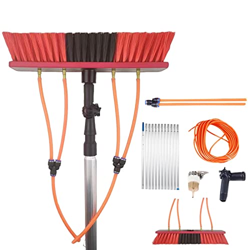 3-12m Window Cleaning Pole, Water/Hose Fed Pole,Cleaning Brush Equipment, Window Cleaning Brush Equipment, Cleaning Photovoltaic and Solar Panels conservatory roof cleaner，30CM Brush head，3m pole