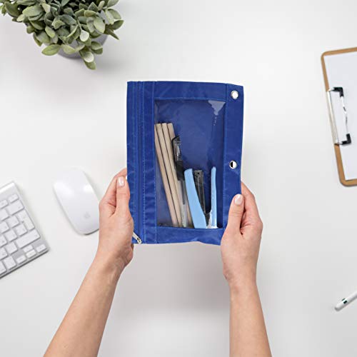 NICEXMAS Saco de Papelaria 6Pcs B5 Com Pasta de Papelaria Com 3 Furos Com ZÃ­per Transparente Estojo