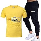 Year Mens Summer Outdoor Casual Cotton Fashion Trend Trend Trend Trend Trend Trend Trend Trend Sport (Yellow, L)