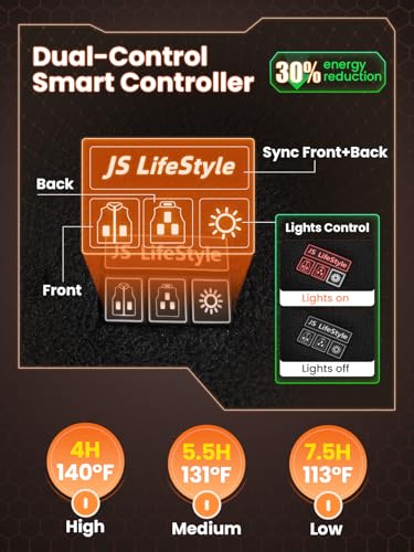 JS LifeStyle Heated Vest Jackets for Men with 16000mAh Power Bank Included, Rechargeable Mens Heated Vest3