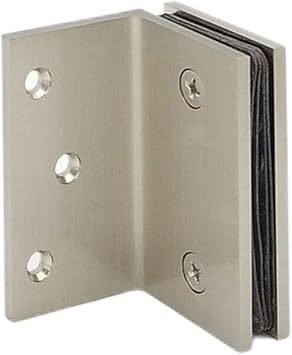 Frameless Glass Bracket for 3/8 inch to 1/2 inch Tempered Glass Door with gaskets and Replacement Parts DMDSC90 Brushed Nickel