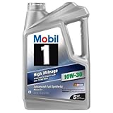 Mobil 1 10W-30 High Mileage Full Synthetic Motor Oil, 5 qt.