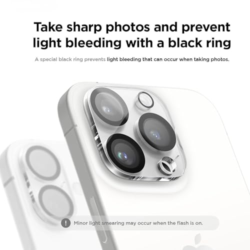 Image of Tempered Glass Camera Lens Protector for iPhone 16 Pro /iPhone 16 Pro Max - Alloy Metal Cover with Tempered Glass - Scratch Resistant, Easy Installation (Clear)