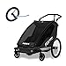Produktbild Fuxtec 2in1 Fahrradanhänger Buggy mit Joggerrad FX-FA1-SET-SCHWARZ mit Anhänger für 2 Kinder aus Aluminium - Faltbarer Kinderanhänger mit Regen- und Sonneschutz