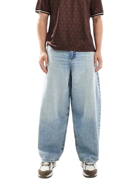 Image of M Q Denim Men Loose Fit Denim Jeans | Whisker Spray | Mid Rise & Pure Cotton | Daily Casual Wear