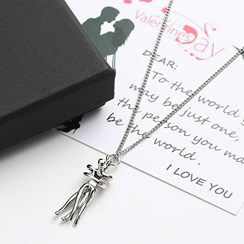 Taouzi Valentine's Day Hug Necklace For Women Couples Necklace For Women Message Card Necklace Stainless Steel Necklace Valentine's Day Gift For Women Girls #TOP3