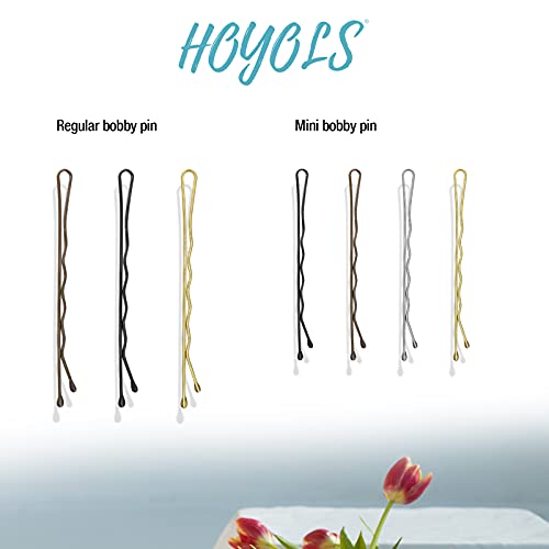 Hoyols Hair Pins Silver Gray, Crimped Grip Bobby Pin, Secure Hold Wavy Slide Proof Hair Styling Pins Holder For Gray Hair Women Decorative 100 Count, 2 Inch (Silver Gray) #TOP6