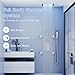 Rainfall Shower Systems with Rain Shower and Handheld, 12 Inch Thermostatic Shower System with 4 Body Jets, Smart Ceiling Mount LED Rainfall Shower System with Music, Luxury Overhead Shower System