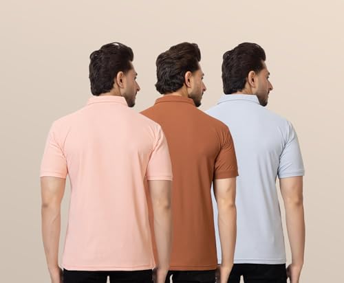 Image of OSCILLATE Summer Casual Wear Polycotton Polo Tshirt || Collared Neck Half Sleeve Solid T-Shirt for Men