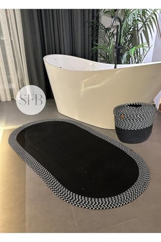 Jüt; Sepetli Banyo, Mutfak, Balkon Paspas takımı, Mutfak Halısı, Banyo Paspası, Yıkanabilir Paspas 60 x 100 Çöp Sepetli