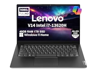Lenovo V14 Gen 4 Business Laptop (14" FHD Anti-Glare, Intel 10-Core i7-13620H, 40GB RAM, 1TB SSD), Webcam with Privacy Shutter, Ethernet, Wi-Fi 6, HDMI, Bluetooth, Win 11 Home w/ Copilot, Black