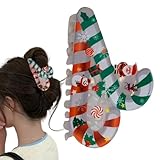 Bvizyelck Christmas 爪付きクリップ,女性用 スタイリッシュ アクリル 太め ヘアクリップ | かわいい 美しい アクセサリー バレッタ ブライズメイド パーティー ウェディング 女の子 ハロウィン ホリデー フォーマル 女性 花嫁 秋 ビーチ