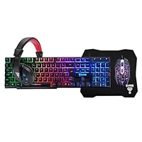 Combo GAMER 4 em 1 MTS, Nightmare • Mouse 4D - 3600 Dpi • Teclado RGB LED Rainbow Anti-Ghosting • Fone e Microfone Headset 45mW Stereo • Mousepad 290x250 • Quality Premium • Setup Gamer