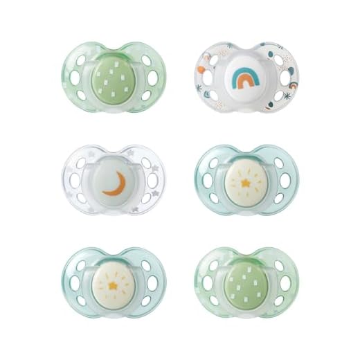 Chupones nocturnos Tommee Tippee que brillan en la oscuridad, diseño simétrico, silicona sin BPA, 18-36 meses, 6 unidades