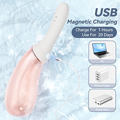 Electric Douche For Women - Automatic Enema Bulb For Men With 3 Adjustment Angles - Rechargeable Cleaning Kit With High Temperature Washable (Pink & Gray) #TOP4
