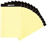 Amazon Basics Legal/amplia rayas, 5-Inch by 8-Inch, 50 Unidad, Paquete de 12, Canario
