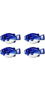 Amazon | Tribetter 箸置き はしおき 魚 彩磁 手描き カトラリーレスト