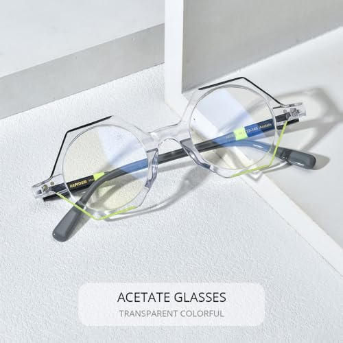 Lunettes polygone vintage MUTYNE : exprimez votre style unique en acétate de poudre
