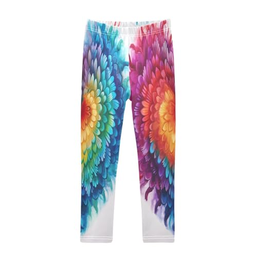 Bolaz Toddler Girls Leggings Printed Yoga Pants Leggings Purple Yellow Blue Heart for Kids