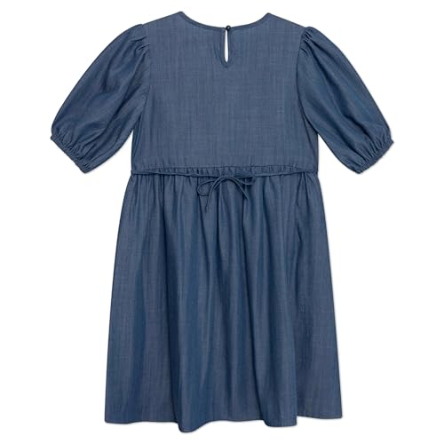 Speechless Girls' Puff Sleeve Chambray Babydoll Dress2