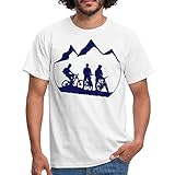 Spreadshirt Mountainbike (Biker/Kreis) Herren T-Shirt Männer T-Shirt, L, weiß