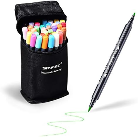 SAYEECDual Tip Brush Pens 36 Colors Watercolor Markers Set Fineliner Brush Art Marker Soft Flexible Tip for Adult coloring Books/Manga/Comic/Calligraphy