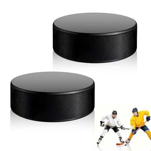 yotutun 2 Stück Eishockey Pucks, Übung Hockey Pucks Erwachsenen Eishockey EIS Pucks Vollgummi Sports für Übung und Klassisches Training Indoor, Schwarz