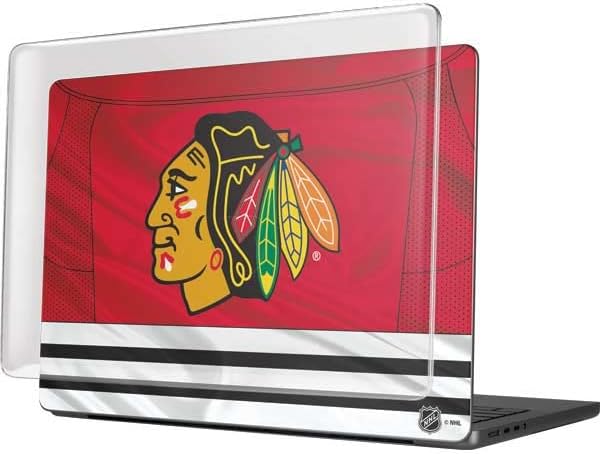 Skinit Case + Skin Compatible with MacBook Pro 14in (2021) - Officially Licensed NHL Blackhawks Red Stripes Design