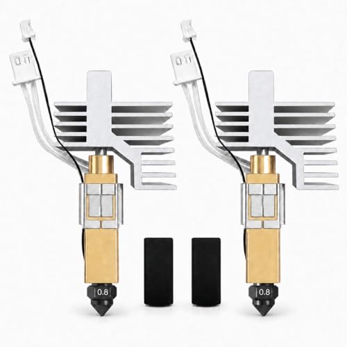 2-Pack 0.8mm Hardened Steel Ceramic Hotend Kit for Elegoo Centauri Carbon 2 (CC2), Upgrade 2.0 All-Metal Print Head for 3D Printer