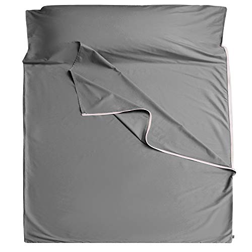 Cozysilk Sleeping Bag Liner - 100% Cotton Sleep Sacks Adults - Camping Sheets
