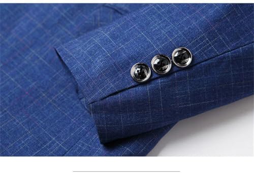 Men Checkered Non-Iron Jackets for Light Business Blazer Slim Fit Asian Suit4