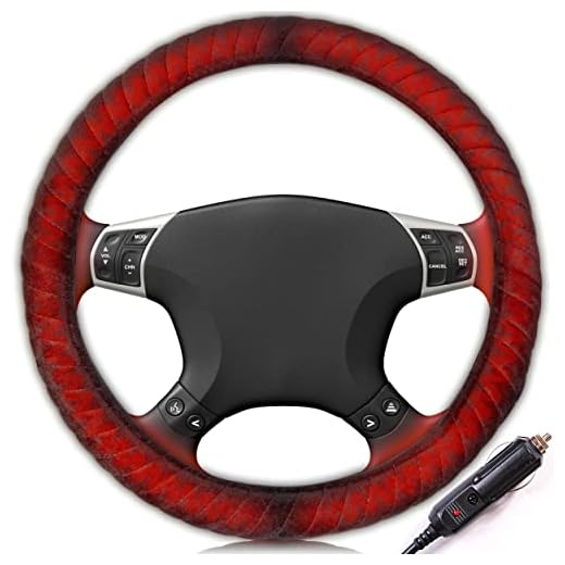 Zone Tech Car Steering Wheel 12V Heated Cover - Classic Black Premium Quality Ultra Comfortable 12V Vehicle Heated Wheel Protector