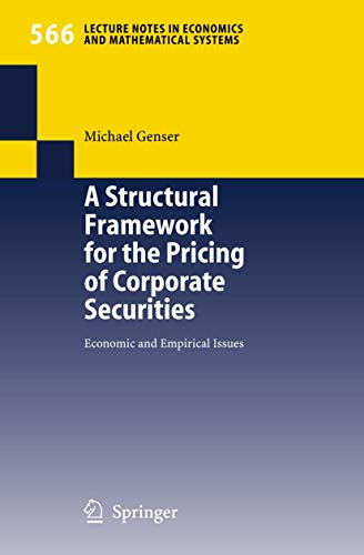 A Structural Framework for the Pricing of Corpo... 3540286837 Book Cover