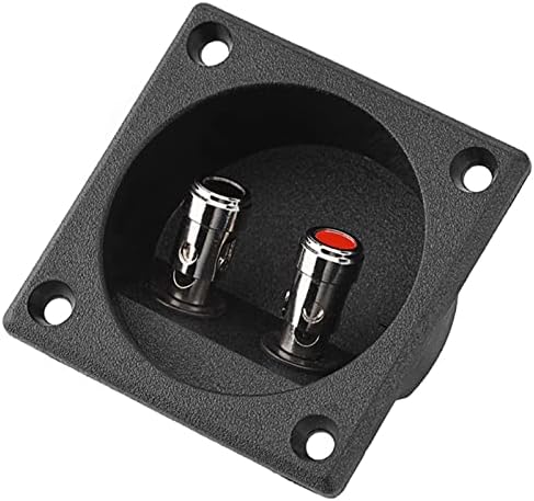Round Speaker Box Terminal, Subwoofer Box Terminal Cup Silver Push Spring Loaded Jacks Double Binding Post Speaker Terminal Plates Repalcement for DIY, Black image 4