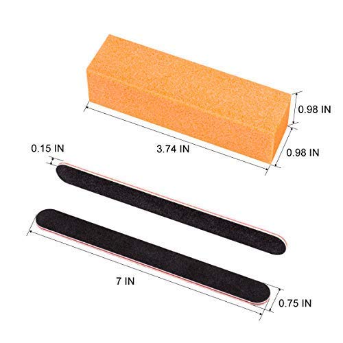 Nail Files and Buffers, Professional Manicure Tools Kit with 6pcs Rectangular Art Care Buffer Block Tools and 6Pcs 100/180 Grit Double-sided Nail Files Use for Home or Salon Nail Art