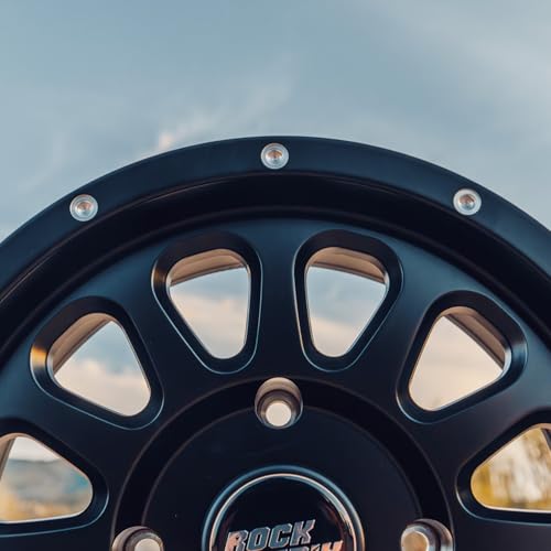 Image of RockTrix RT111 14in ATV Wheel Rim 14x7 Matte Black, 4x156 Bolt Pattern, 4+3 offset, Compatible with Polaris Sportsman RZR Ranger (4 /156)