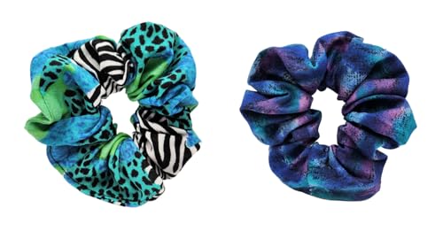 Set of 2, Handmade Cotton Elastic Hair Scrunchies, Washable, High Quality