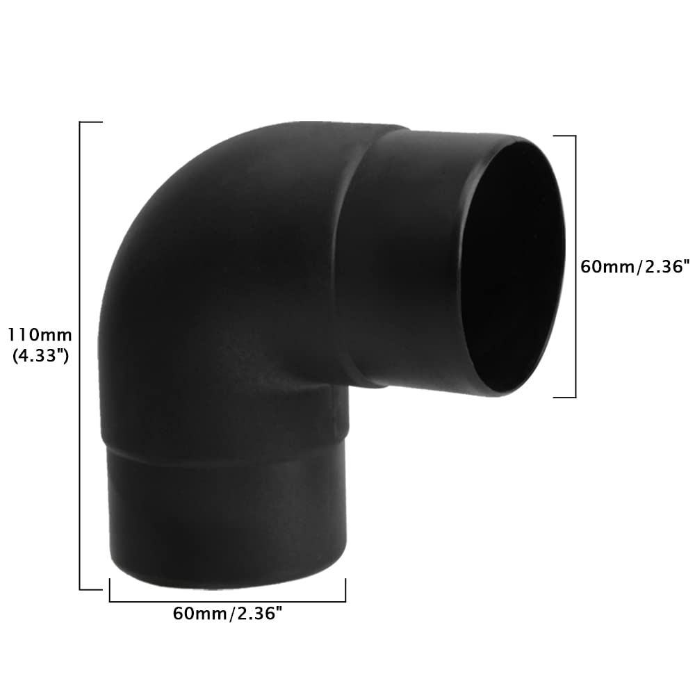 60mm/2.4" Universal Car Air Ducting Pipe Elbow Outlet, L-Shape Elbow Air Diesel Heater Duct Car Heater Warm Air Ducting Pipe Outlet Connector
