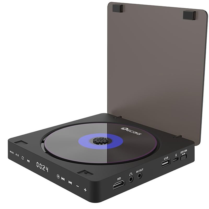 1080P DVD HD Video Player Portable VCD Player Mini CD Player HDMI Video + 3.5mm Jack Audio Output with Remote Control