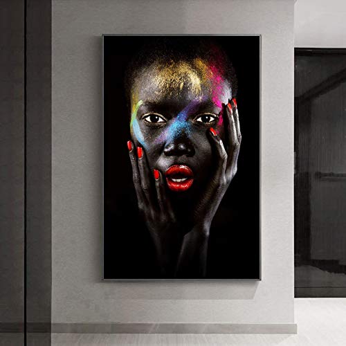 Peinture sur toile de qualité supérieure portrait africain chic