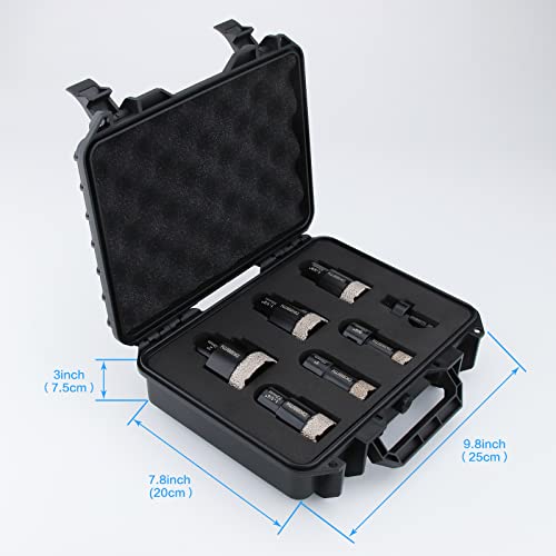 Dkibbith 7 Packs Diamond Core Drill Bits, Angle Grinder Hole Saw For Porcelain Tile Granite Brick Concrete With 5/8-11 Thread Hex Shank Adapter, Size 3/4'' 1'' 1-1/4'' 1-3/8'' 1-1/2'' & 2'', Black #TOP1