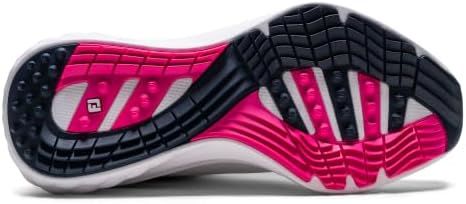 FootJoy Women's FJ Quantum Golf Shoe, White/Navy/High Visibility Pink, 7 - 3