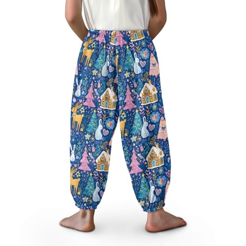 Image of Unisex Little Kids Yoga Trousers Bohemian Beach Pants Baggy Harem Activewear for Boys and Girls Age 3-10